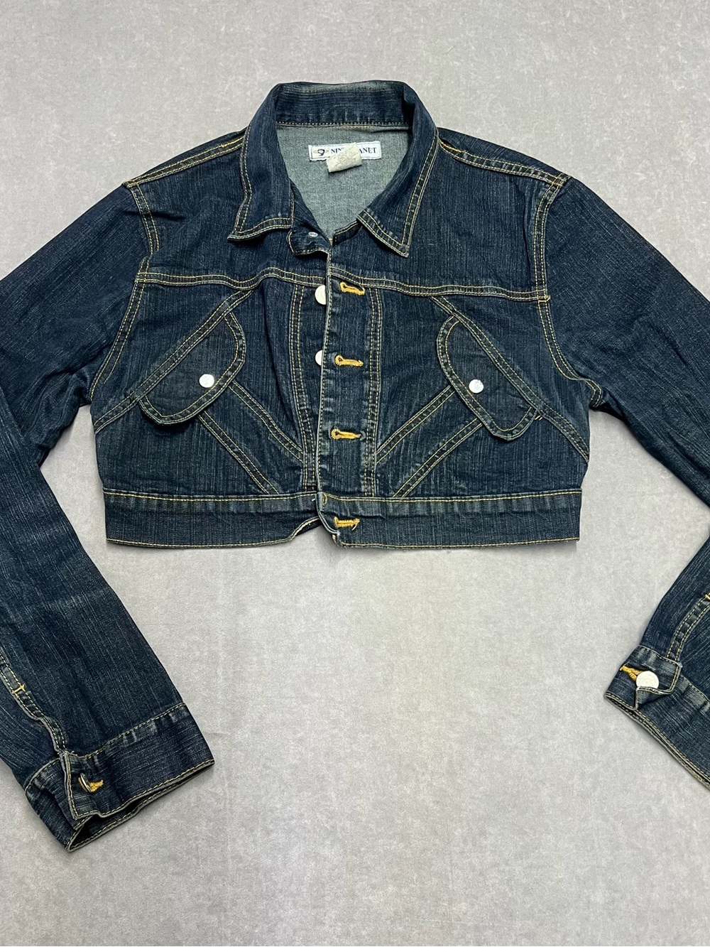 Cropped Dark Indigo Denim Jacket - Women